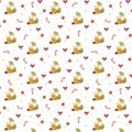Seamless patterns with magic gnomes. Magical Christmas character, gnome